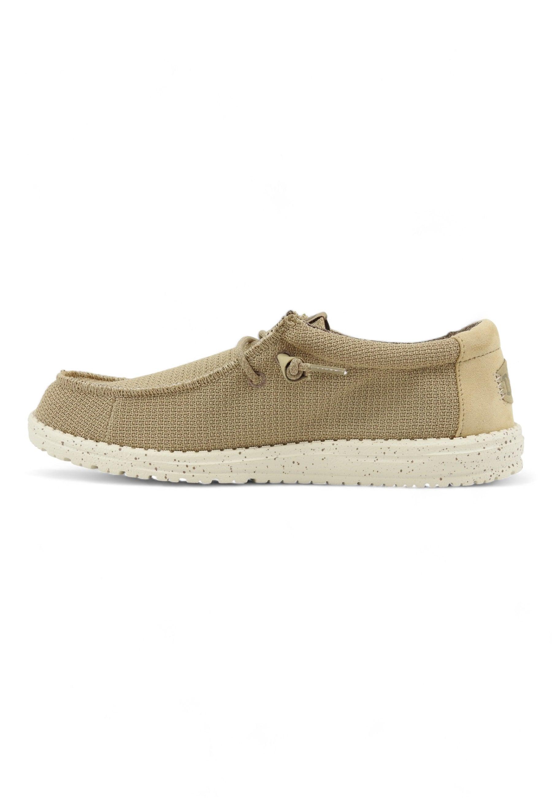 HEY DUDE Wally Sport Mesh Sneaker Vela Uomo Tan White 40403-25W - Sandrini Calzature e Abbigliamento