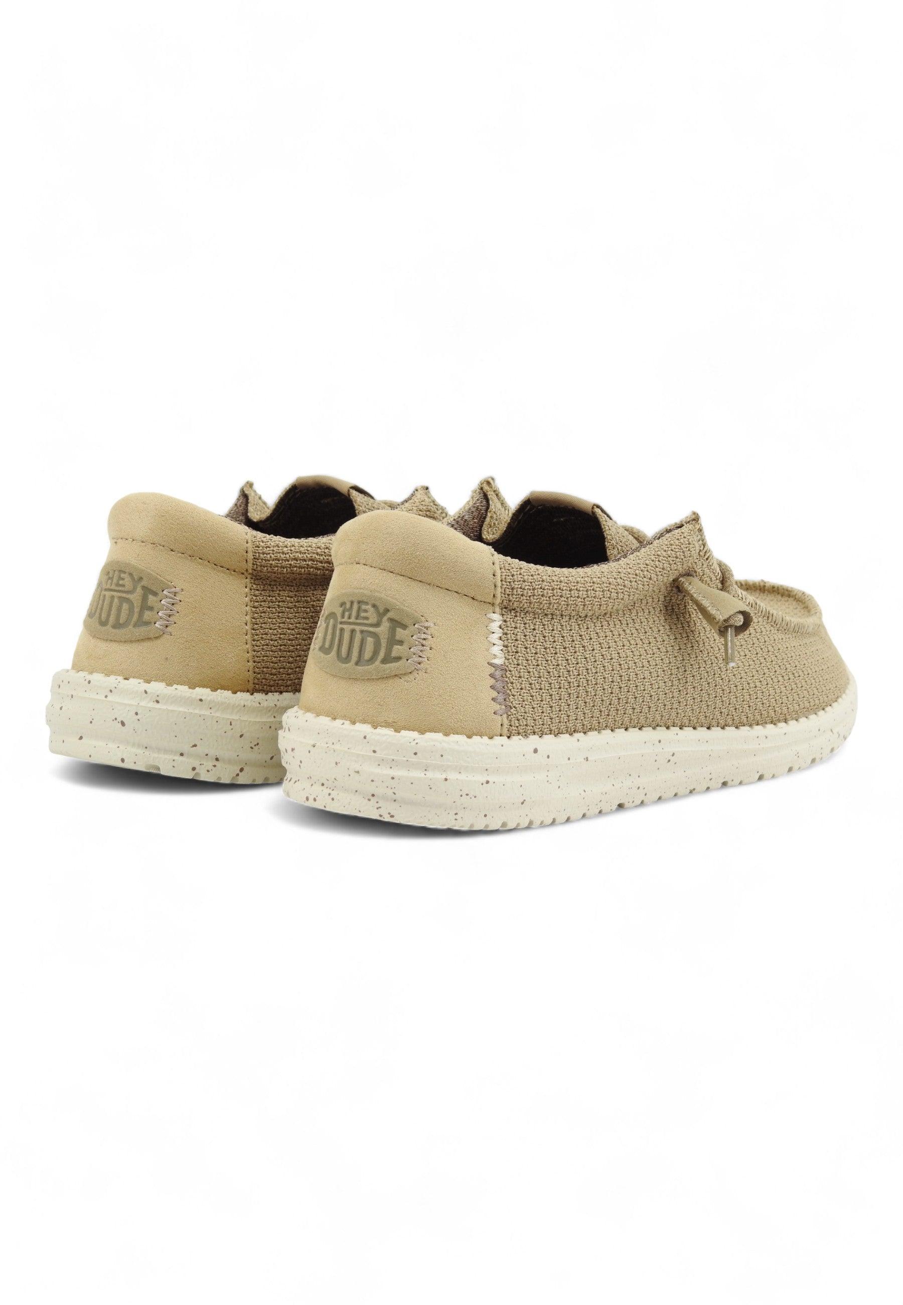 HEY DUDE Wally Sport Mesh Sneaker Vela Uomo Tan White 40403-25W - Sandrini Calzature e Abbigliamento