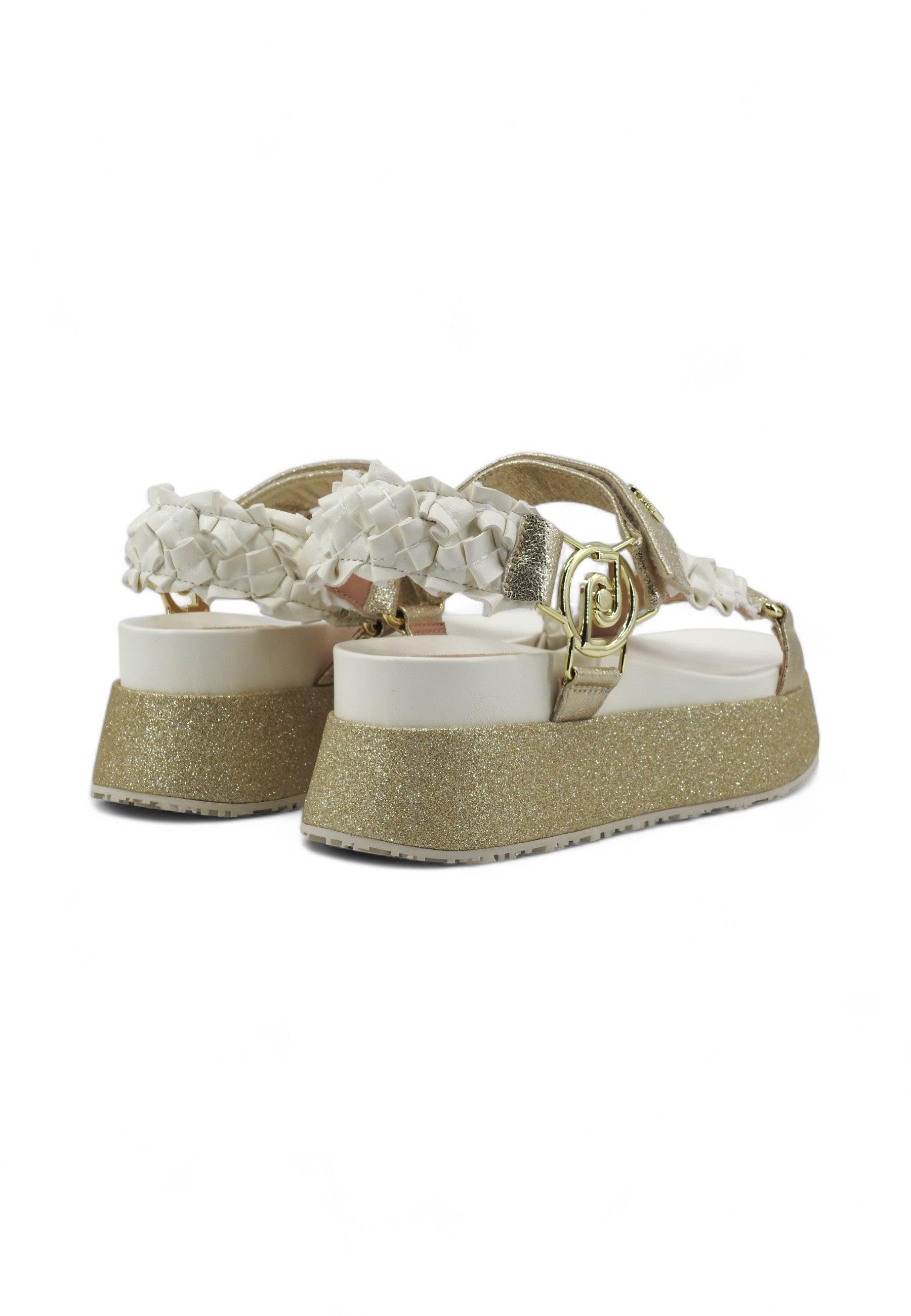 LIU JO Frida 28 Sandalo Donna White Light Gold SA4143EX074 - Sandrini Calzature e Abbigliamento