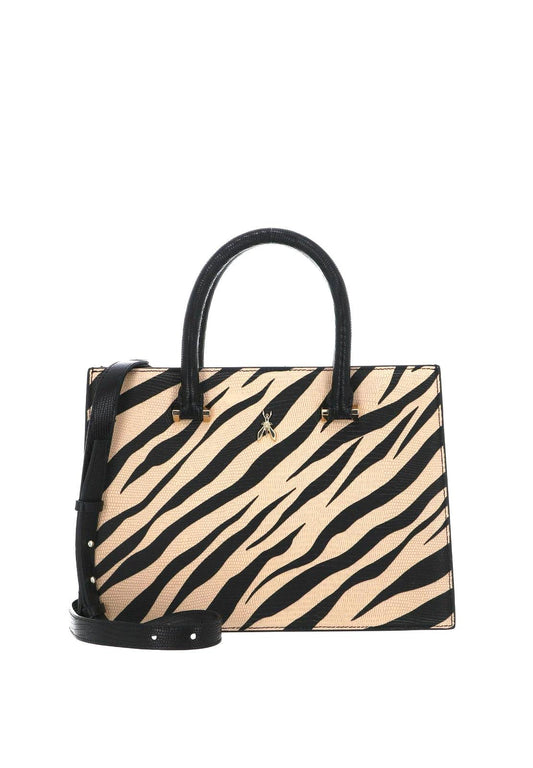 PATRIZIA PEPE Borsa Donna Fantasia Black Beige 8B0177-L098 - Sandrini Calzature e Abbigliamento