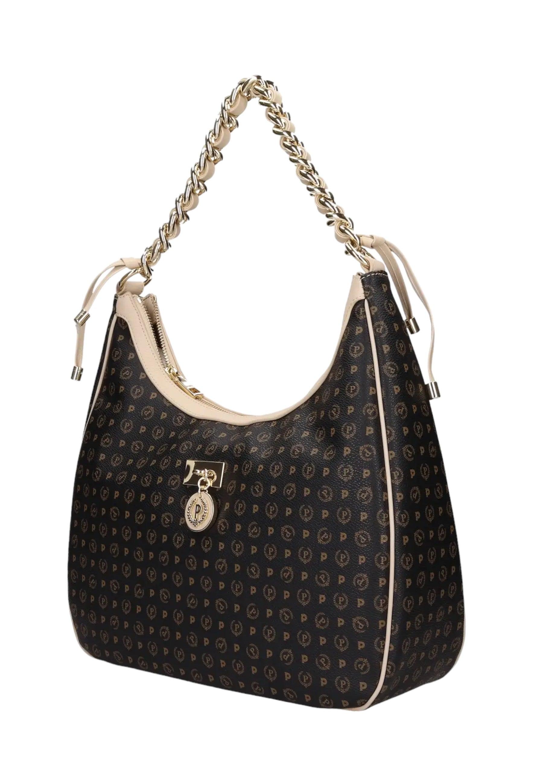 POLLINI Borsa Hobo Donna Nero Avorio TE8519PP0HQ1100C - Sandrini Calzature e Abbigliamento