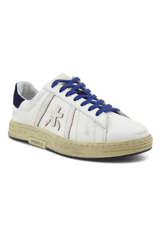 PREMIATA Sneaker Uomo White Blue RUSSELL-6745 - Sandrini Calzature e Abbigliamento