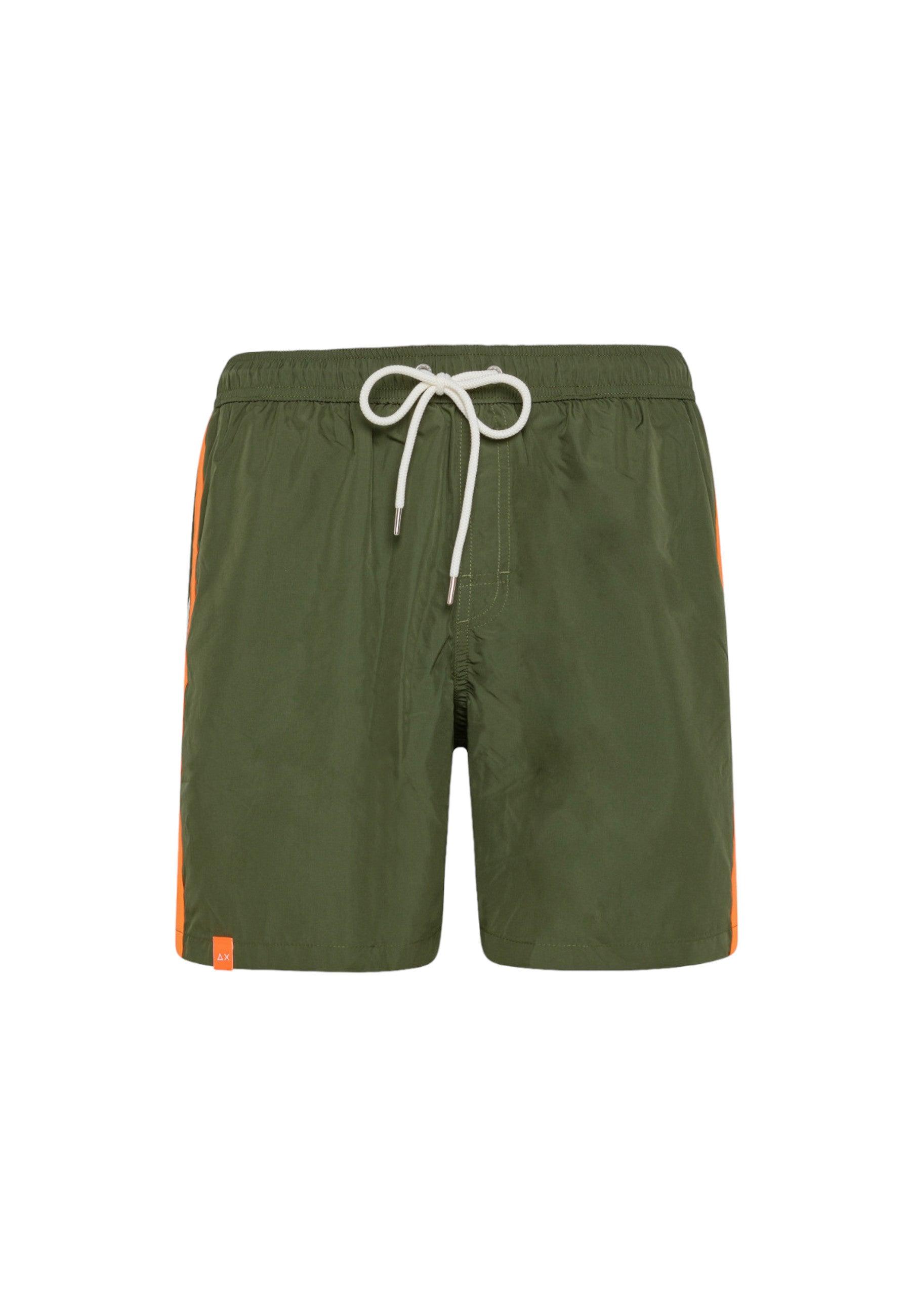 SUN68 Beachwear Costume Banda Fluo Verde Scuro H33109 - Sandrini Calzature e Abbigliamento