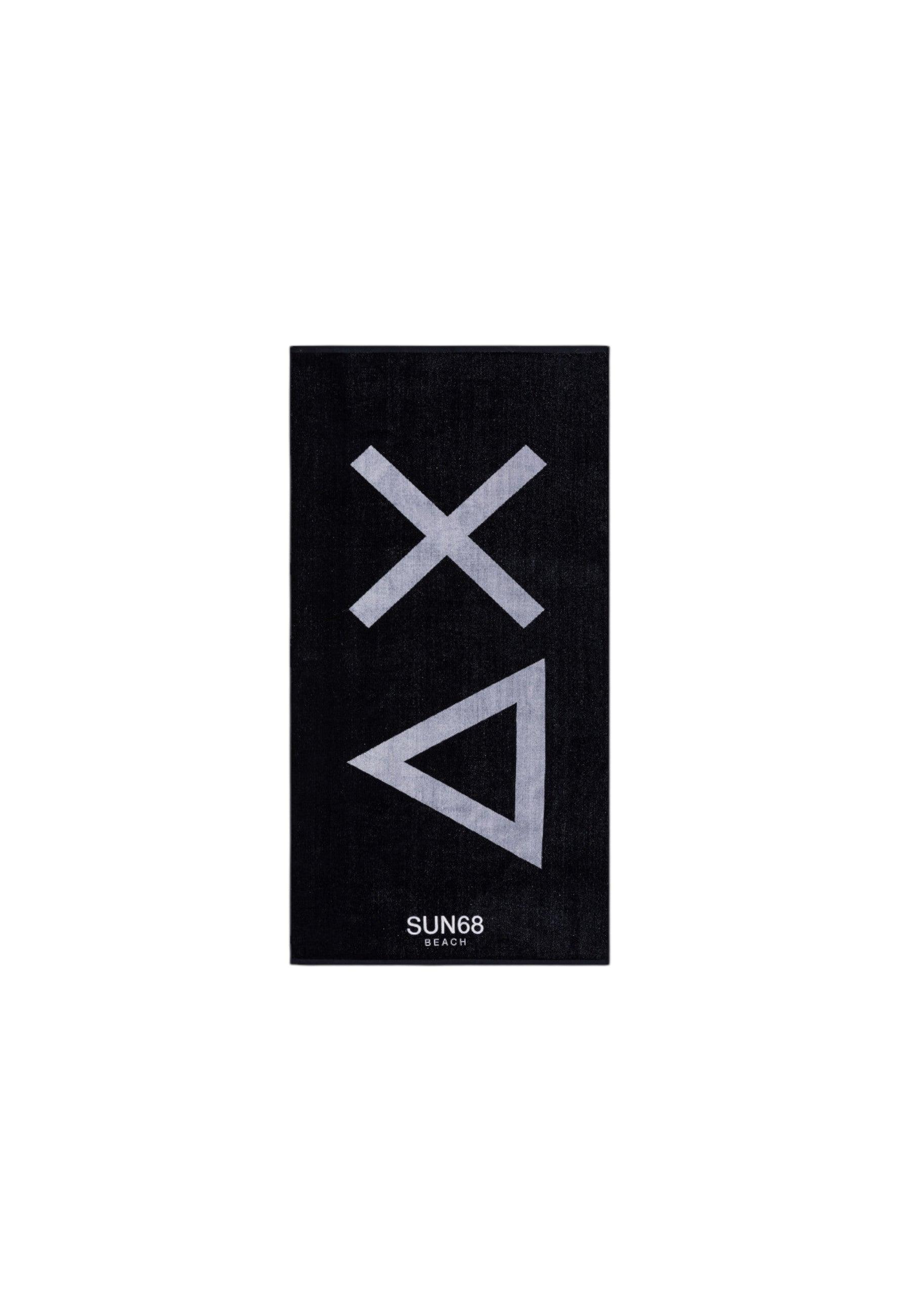 SUN68 Beachwear Telo Mare Logo Blu Bianco X34110 - Sandrini Calzature e Abbigliamento