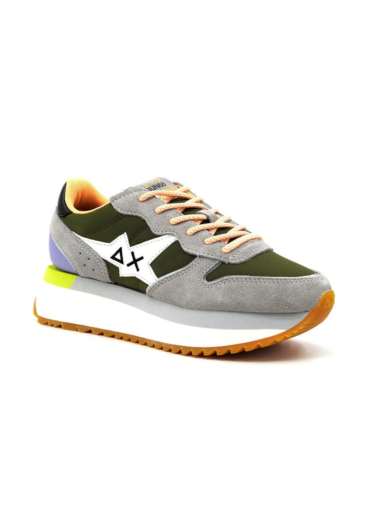 SUN68 Big Stargirl Printed Logo Sneaker Donna Verde Militare Z34214 - Sandrini Calzature e Abbigliamento