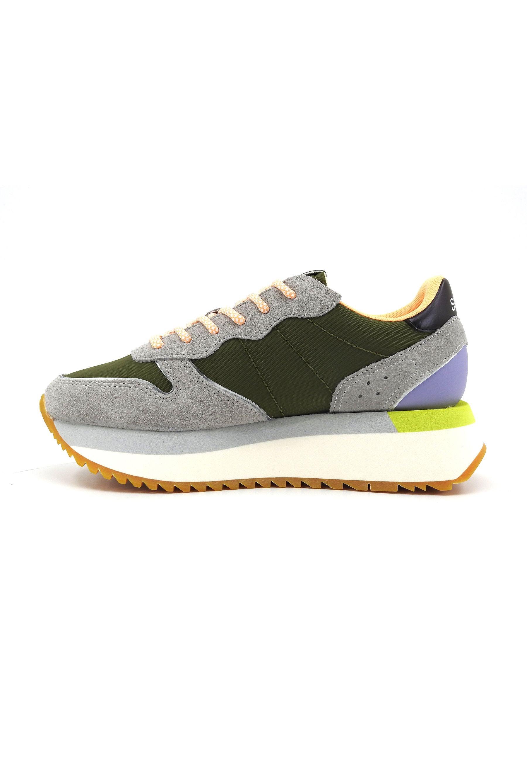SUN68 Big Stargirl Printed Logo Sneaker Donna Verde Militare Z34214 - Sandrini Calzature e Abbigliamento