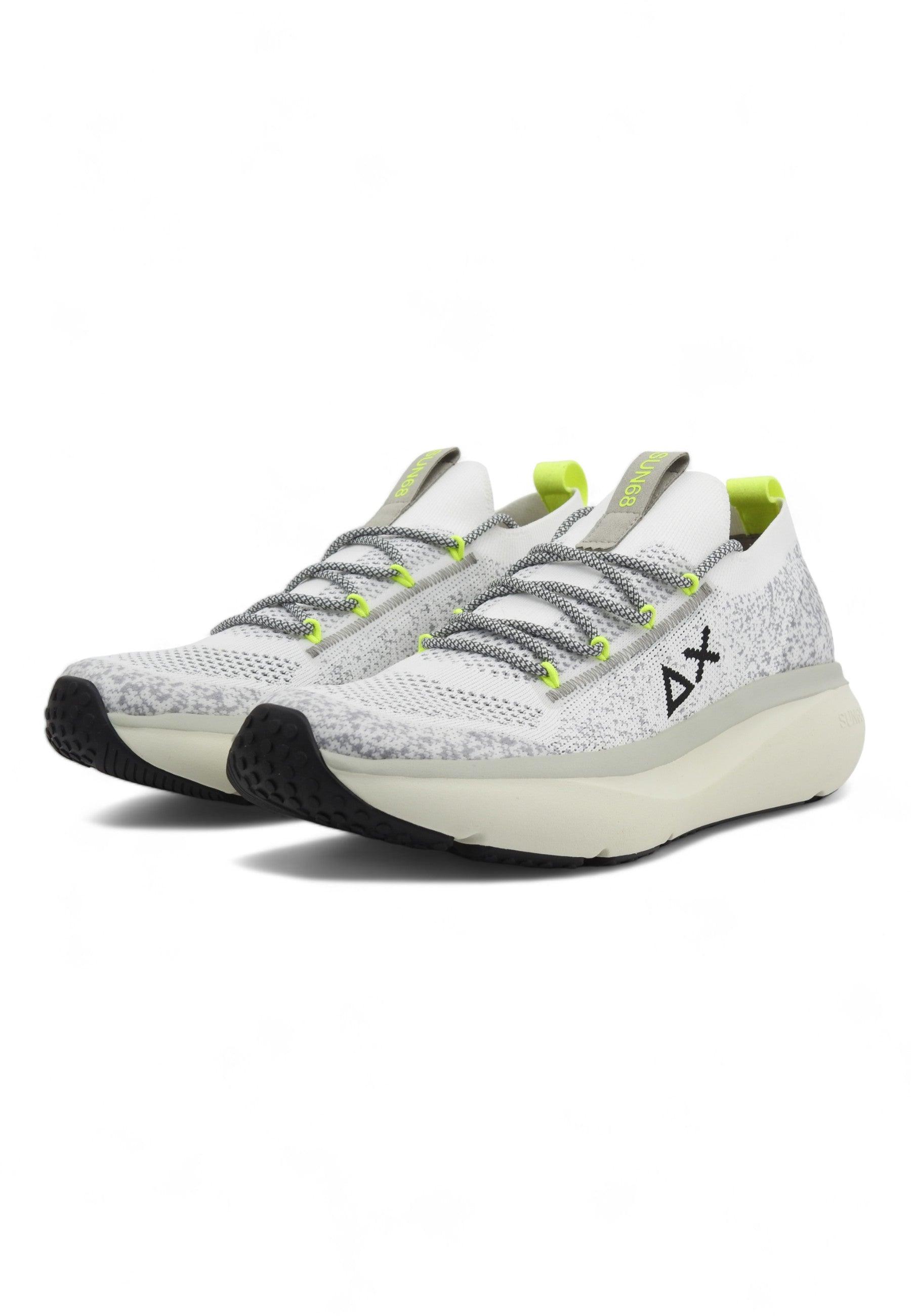 SUN68 Jupiter Knit Sneaker Uomo Bianco Z34127 - Sandrini Calzature e Abbigliamento