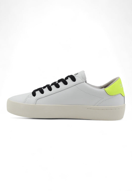 SUN68 Street Leather Sneaker Uomo Bianco Giallo Fluo Z34140 - Sandrini Calzature e Abbigliamento