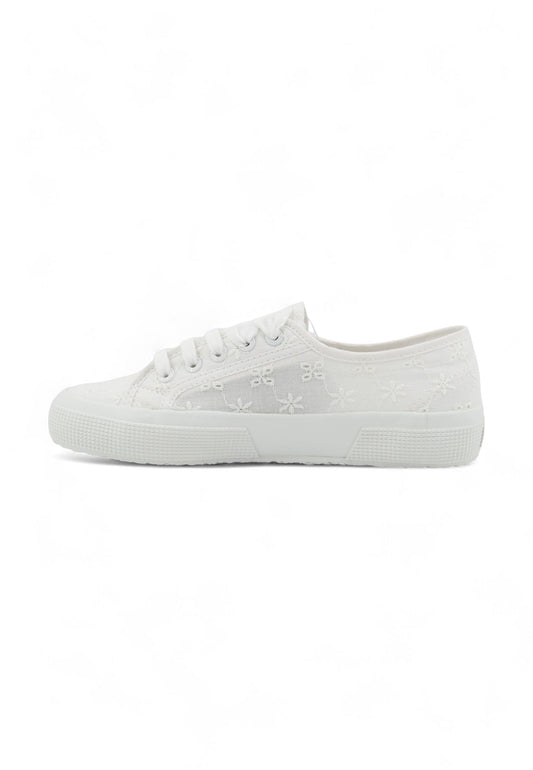 SUPERGA 2750 Flower Sangallo Sneaker Donna Total White S5137JW - Sandrini Calzature e Abbigliamento