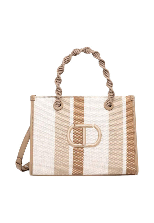TWINSET Borsa Tote Donna Riga Sabbia 241TD8301 - Sandrini Calzature e Abbigliamento