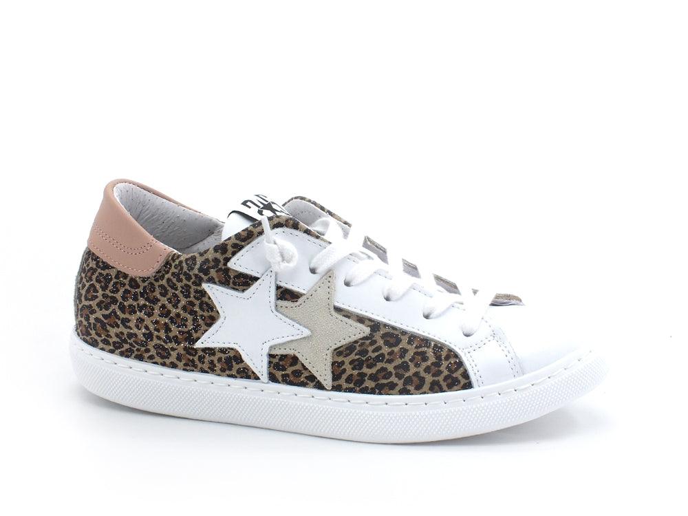 2STAR Sneaker Low Leopard White Pink 2SD3415 - Sandrini Calzature e Abbigliamento