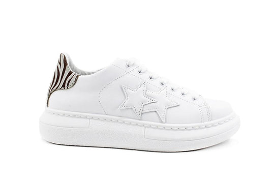 2STAR Sneaker Princes Retro White Zebra Brown 2SD3256 - Sandrini Calzature e Abbigliamento