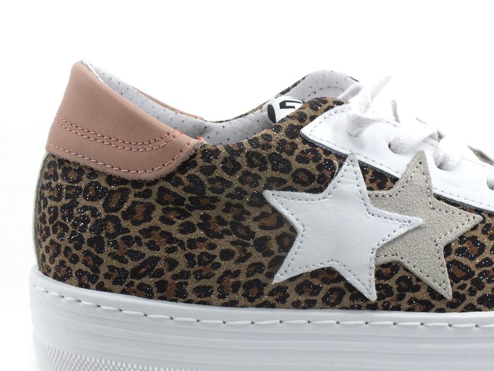 2STAR Sneaker Queen Low Platform Leopard White Pink 2SD3442 - Sandrini Calzature e Abbigliamento