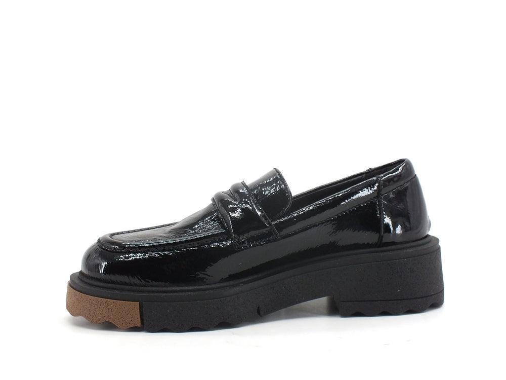 DIVINE FOLLIE Mocassino Pelle Bicolor Nero BR07 - Sandrini Calzature e Abbigliamento
