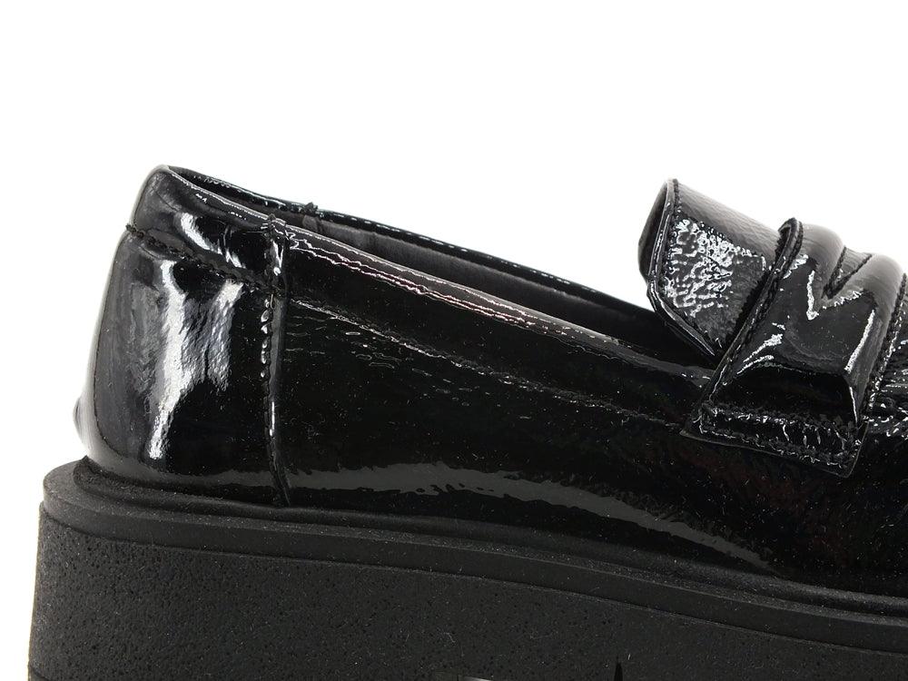 DIVINE FOLLIE Mocassino Pelle Bicolor Nero BR07 - Sandrini Calzature e Abbigliamento