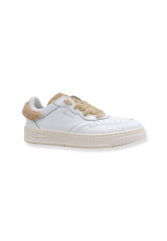 4LINE Fourline Sneaker Donna Con Pelo Low Max Bianco Teddy Beige X26 - Sandrini Calzature e Abbigliamento
