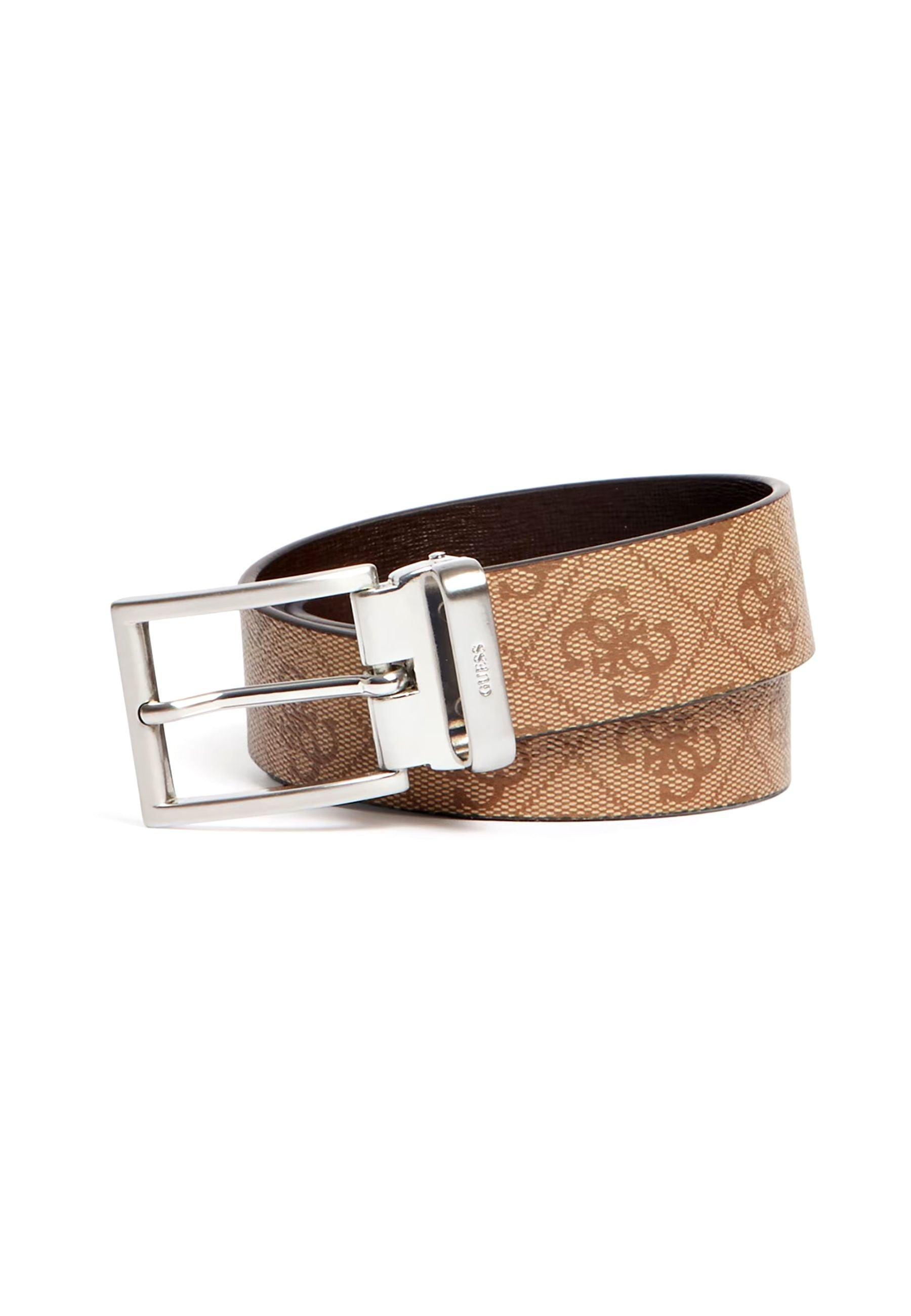 GUESS Cintura Reversibile Uomo Beige Brown BM7541LEA35 - Sandrini Calzature e Abbigliamento