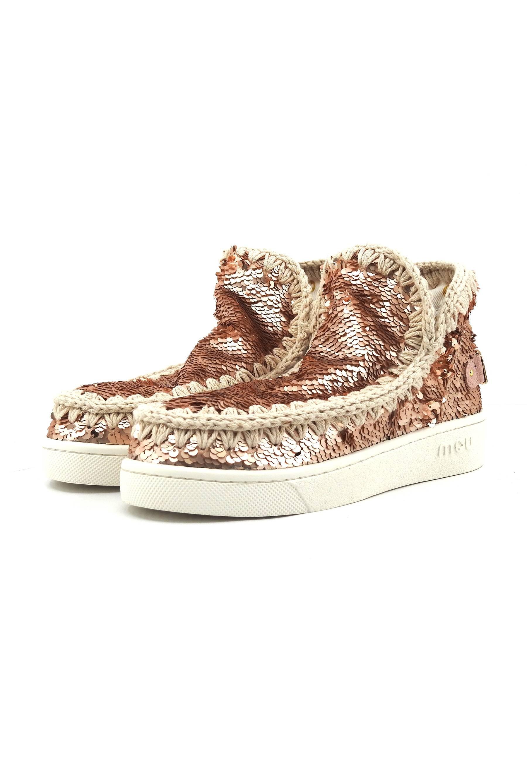 MOU Summer Eskimo Stivaletto Donna Sequins Rosegold MU.SW211001G - Sandrini Calzature e Abbigliamento