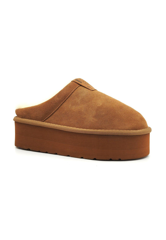 ADNO Ciabatta Pelo Donna Chestnut Marrone AOW100002 - Sandrini Calzature e Abbigliamento