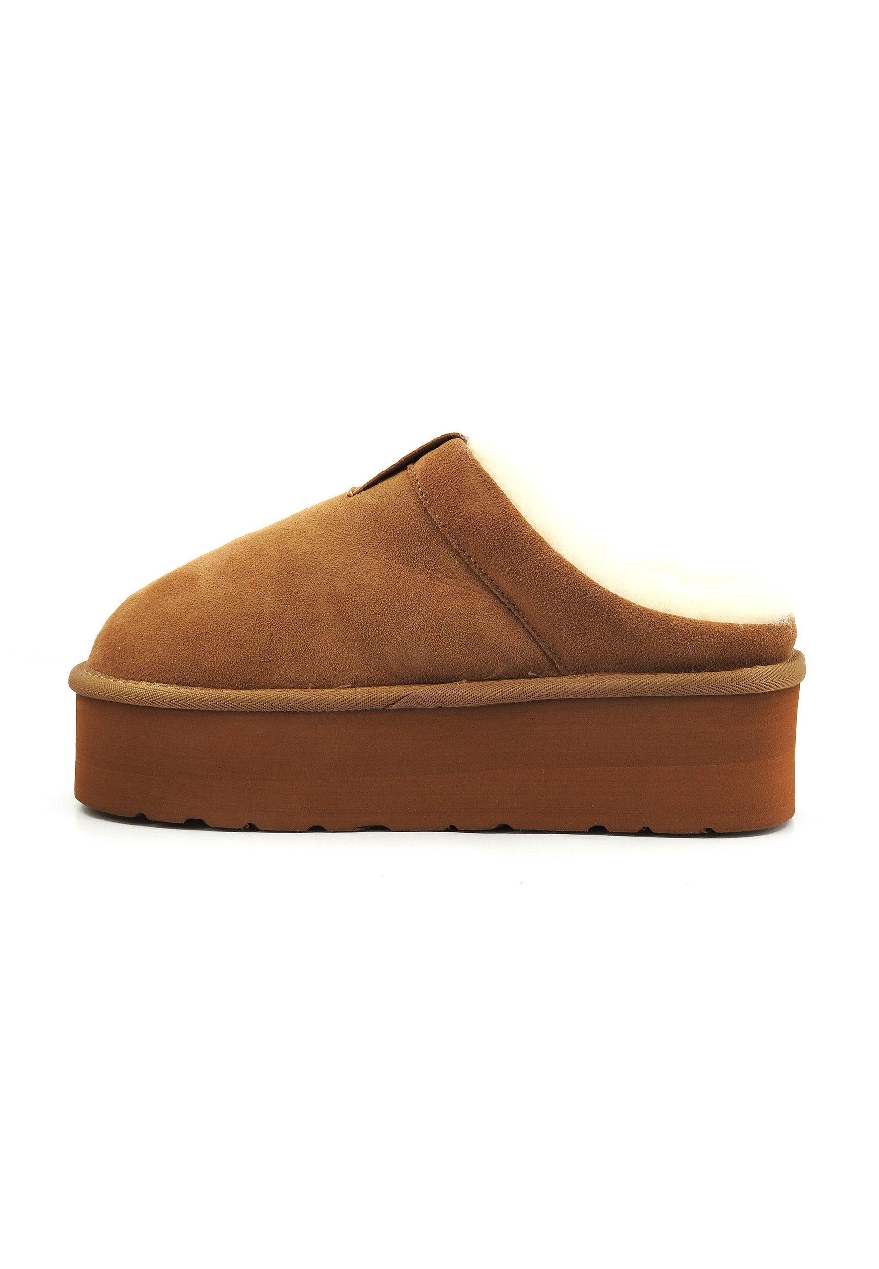 ADNO Ciabatta Pelo Donna Chestnut Marrone AOW100002 - Sandrini Calzature e Abbigliamento