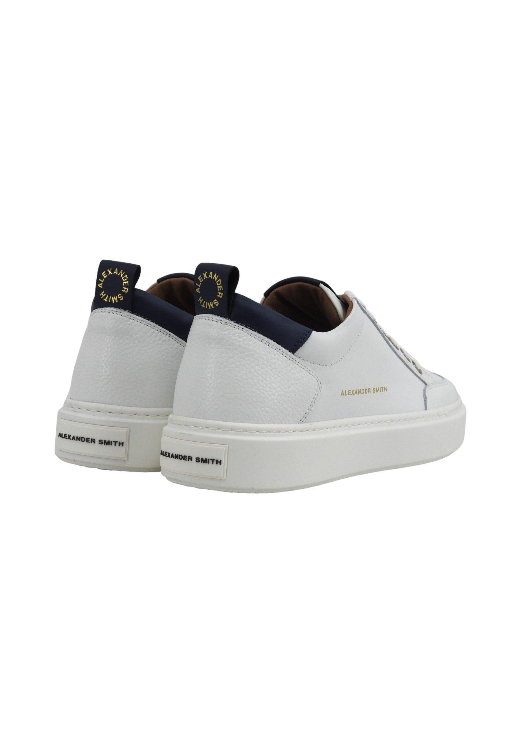 ALEXANDER SMITH Bond Sneaker Uomo White Blue BDM3301 - Sandrini Calzature e Abbigliamento