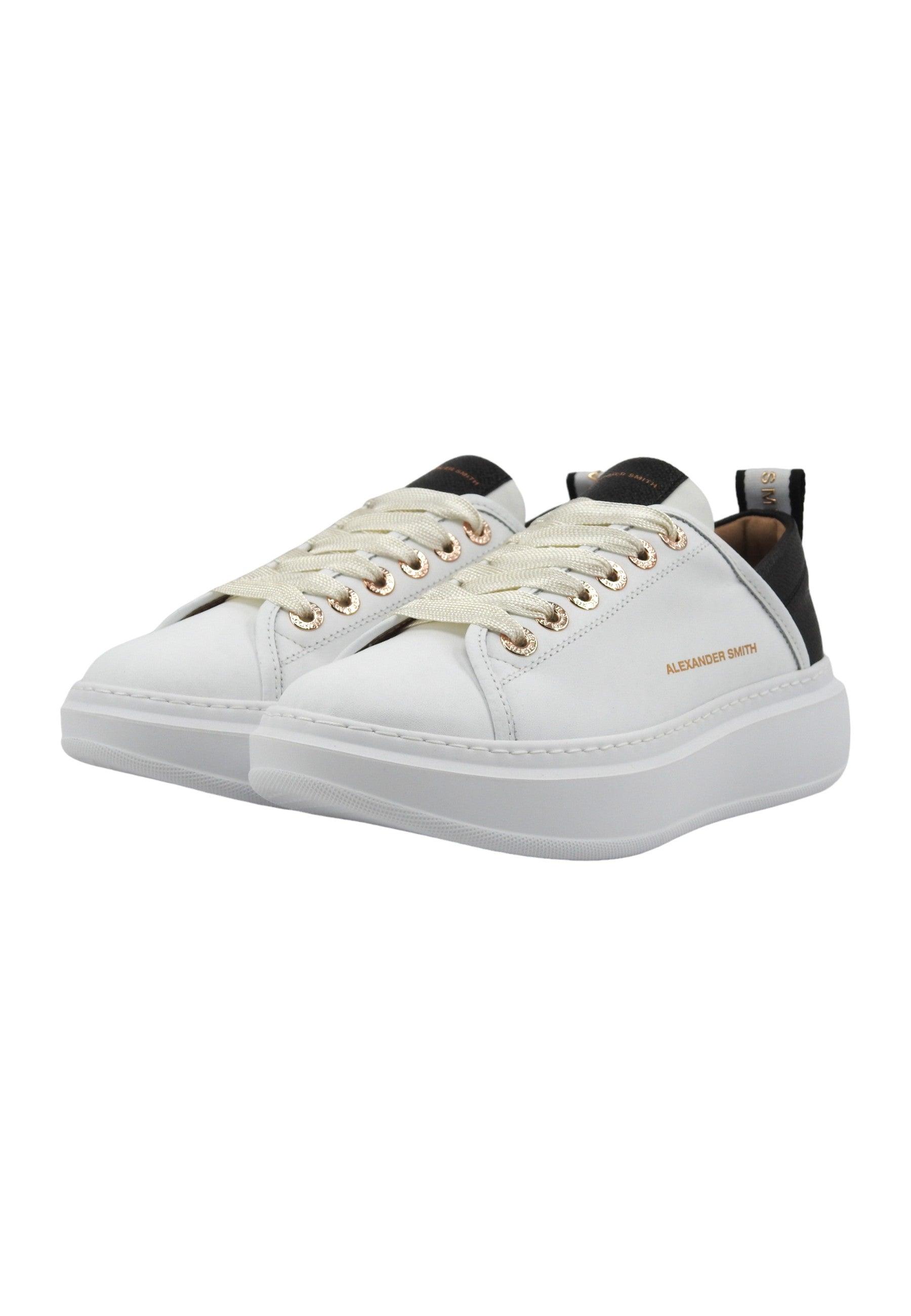 ALEXANDER SMITH Wembley Sneaker Donna White Black WYW0493 - Sandrini Calzature e Abbigliamento