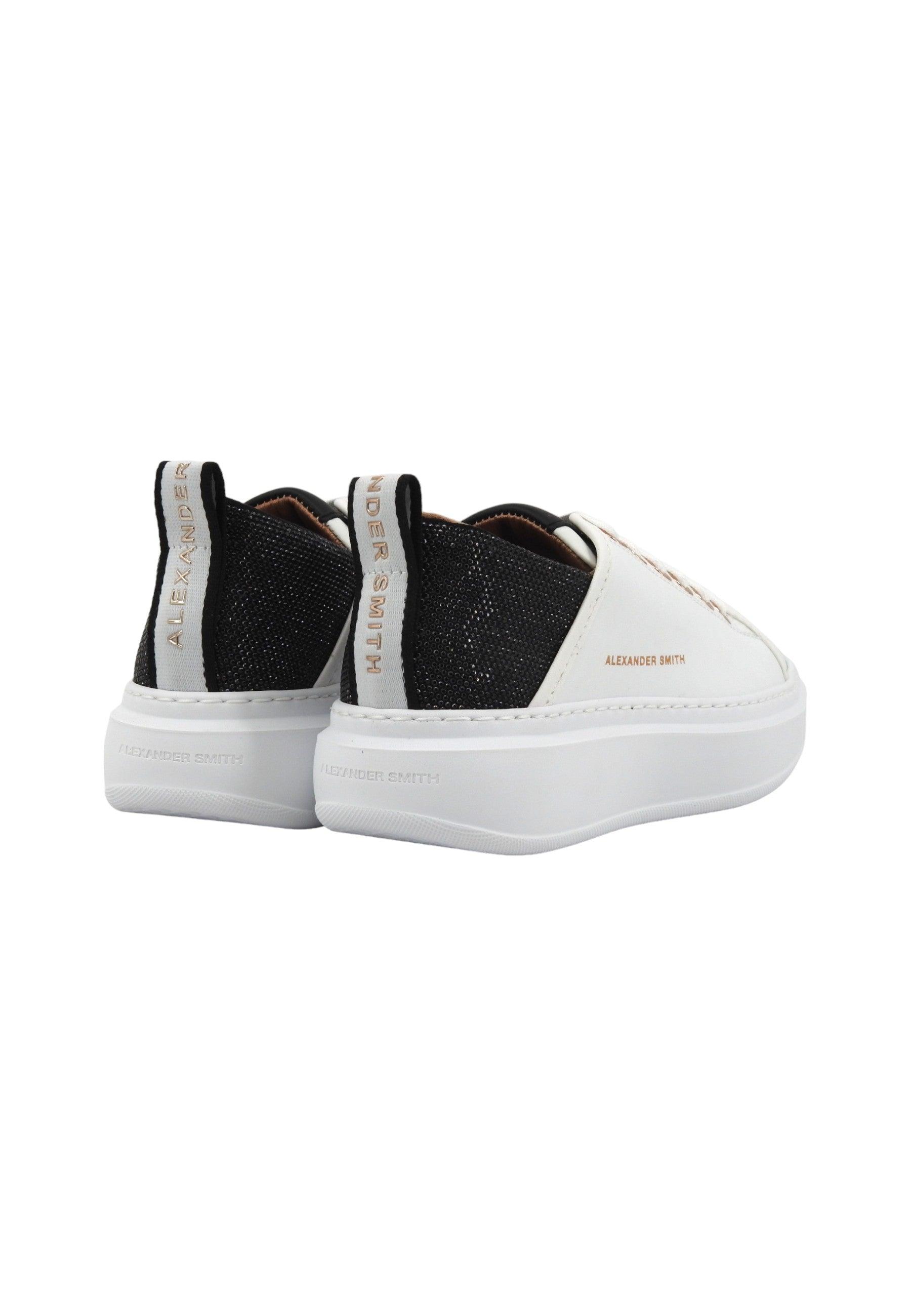 ALEXANDER SMITH Wembley Sneaker Donna White Black WYW0495 - Sandrini Calzature e Abbigliamento