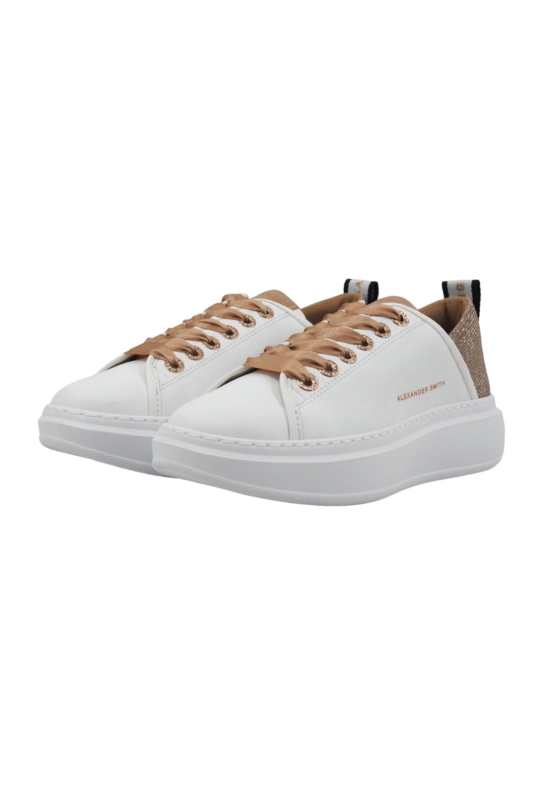 ALEXANDER SMITH Wembley Sneaker Donna White Copper WYW0495 - Sandrini Calzature e Abbigliamento