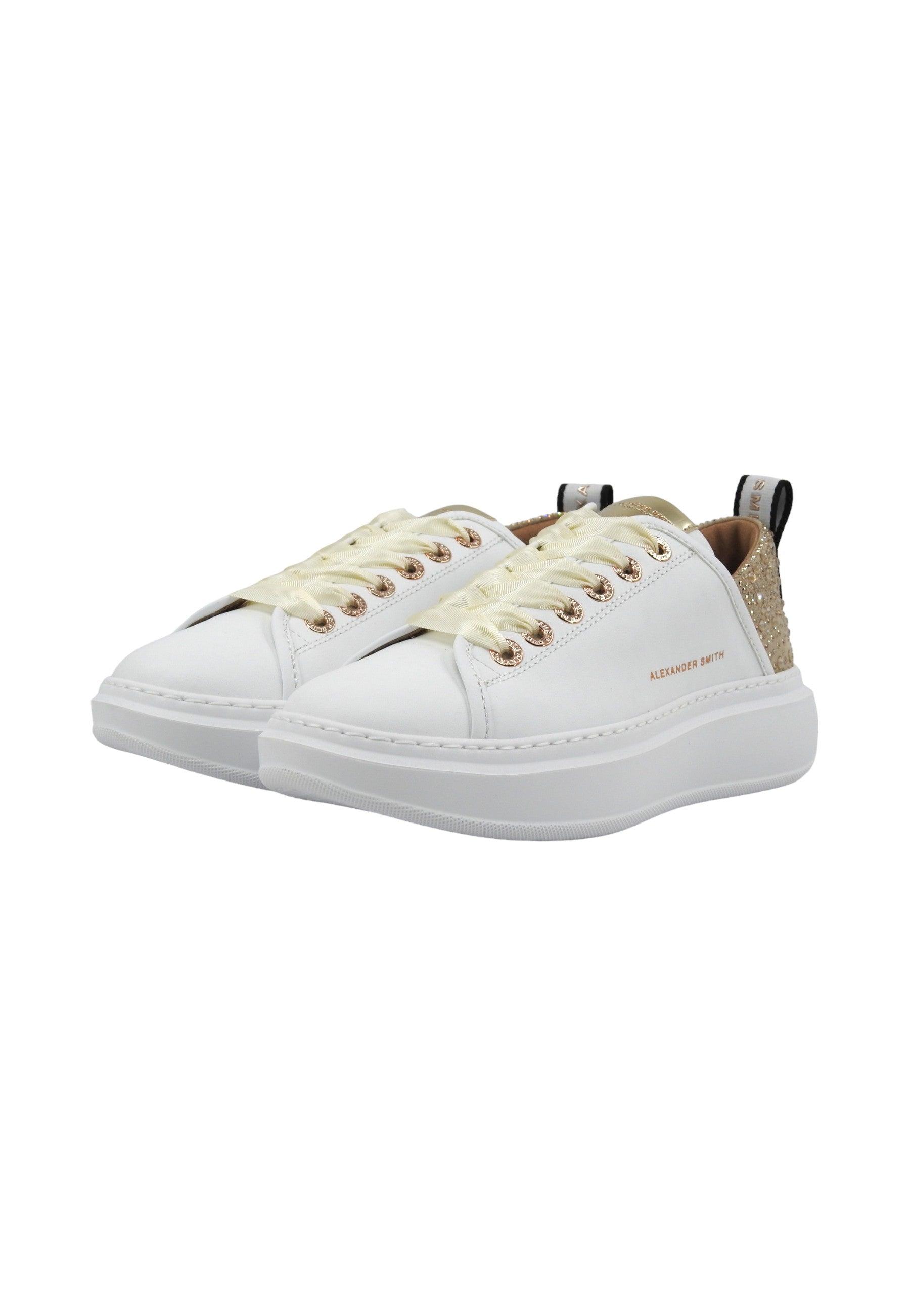 ALEXANDER SMITH Wembley Sneaker Donna White Gold WYW0506 - Sandrini Calzature e Abbigliamento
