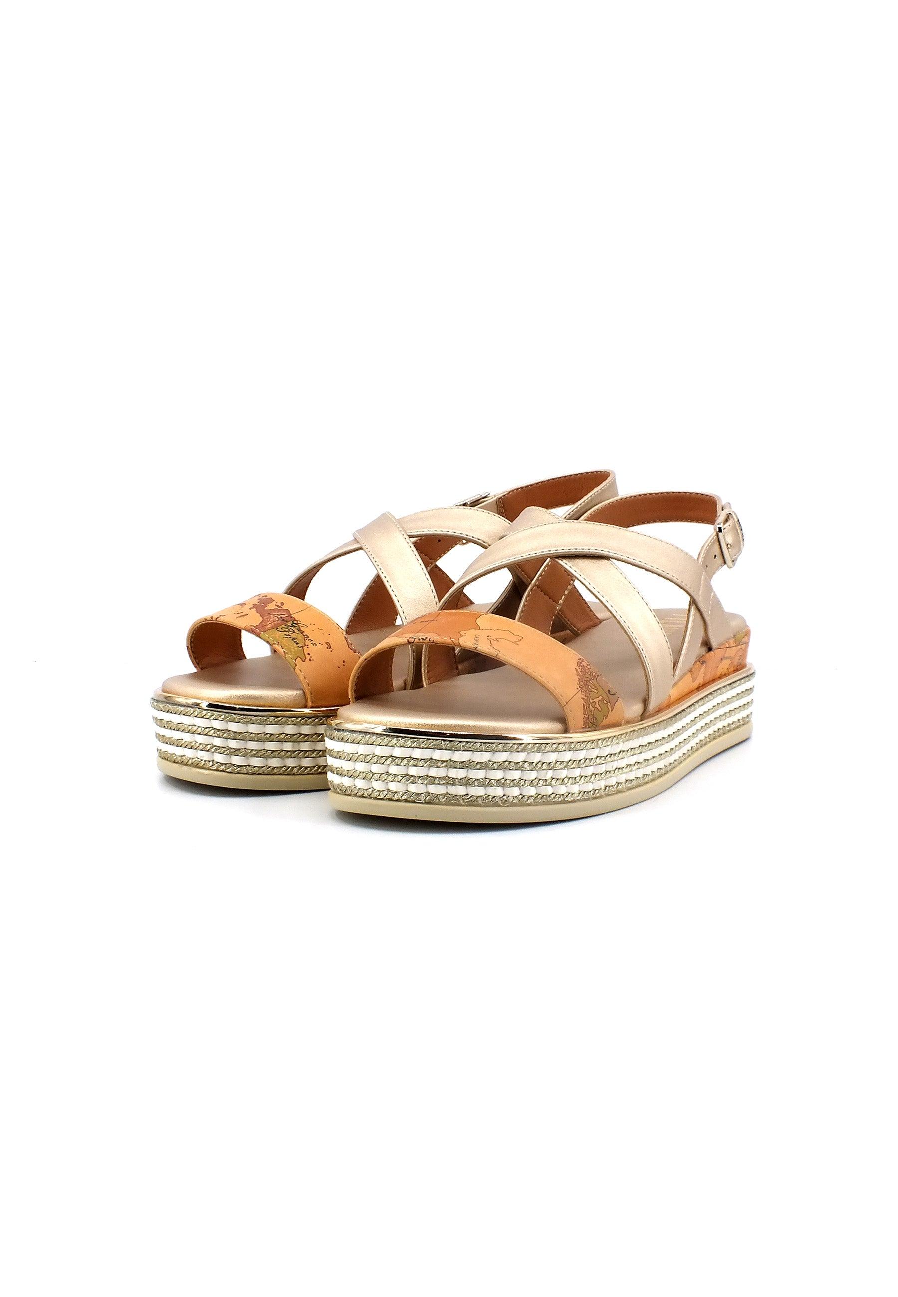 ALVIERO MARTINI 1° CLASSE Sandalo Donna Oro Platinum Beige Geo N1547-1372 - Sandrini Calzature e Abbigliamento