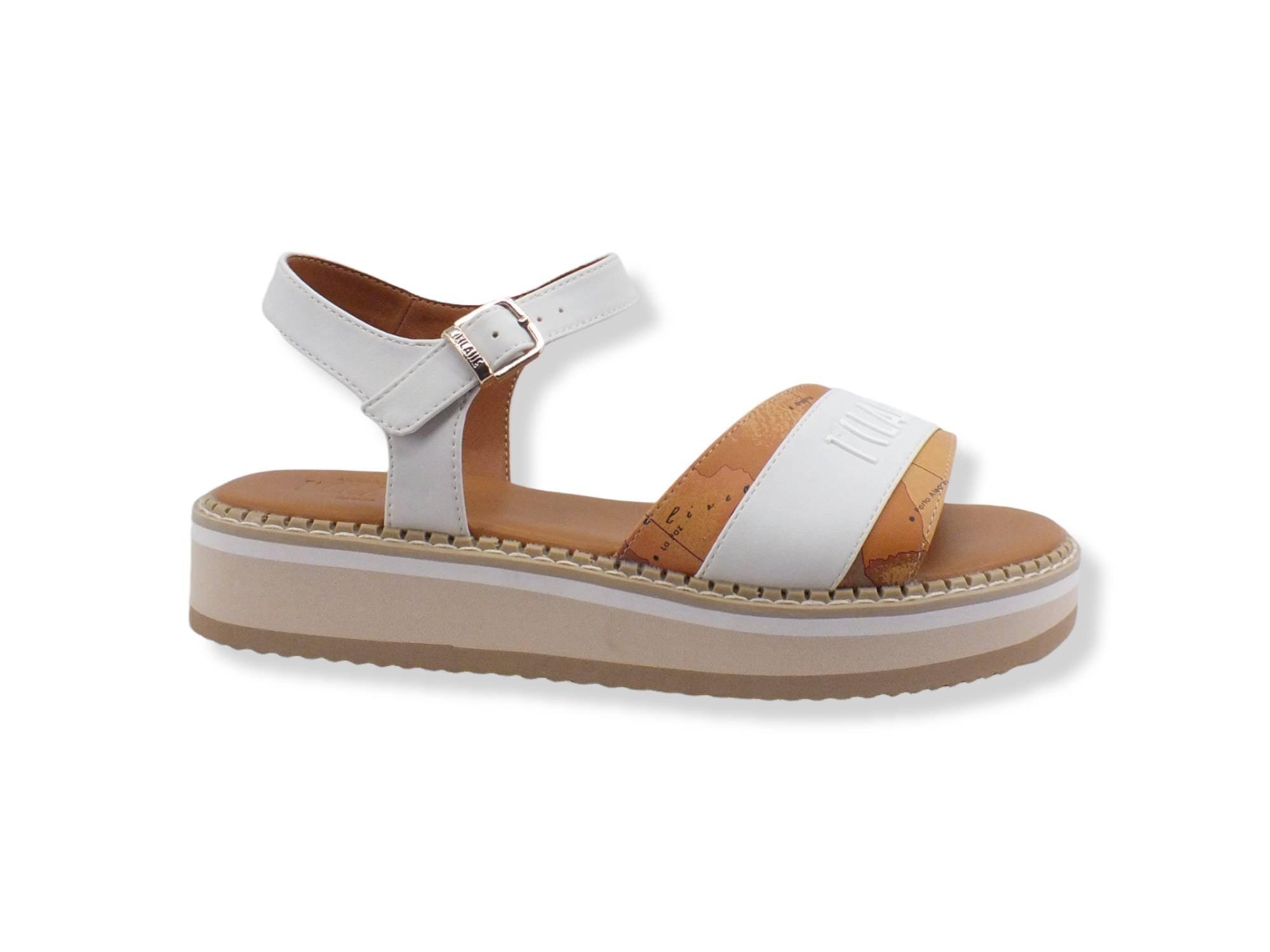 ALVIERO MARTINI 1° CLASSE Sandalo Fascia Caviglia Beige Geo White N1176-0326 - Sandrini Calzature e Abbigliamento