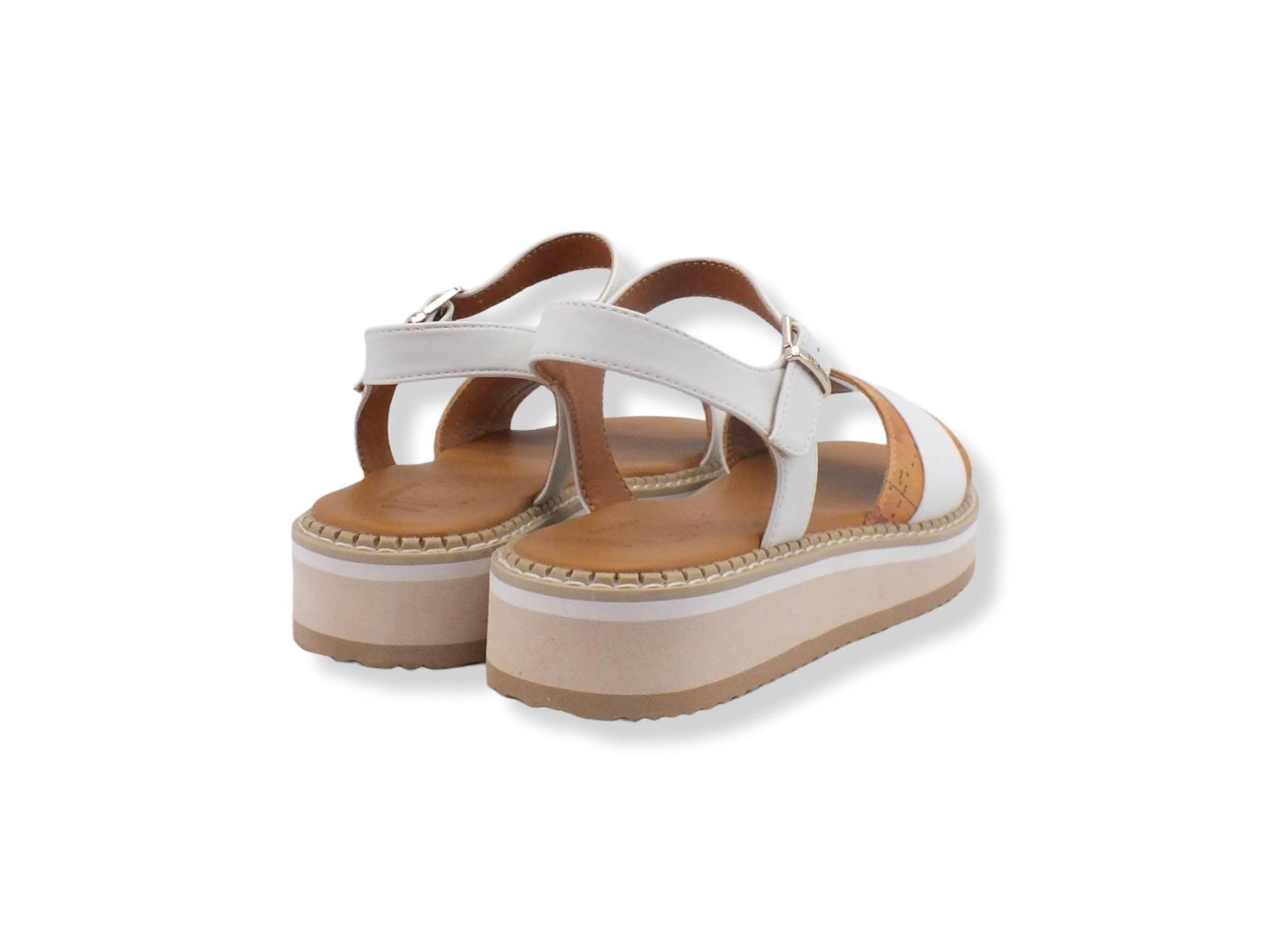 ALVIERO MARTINI 1° CLASSE Sandalo Fascia Caviglia Beige Geo White N1176-0326 - Sandrini Calzature e Abbigliamento