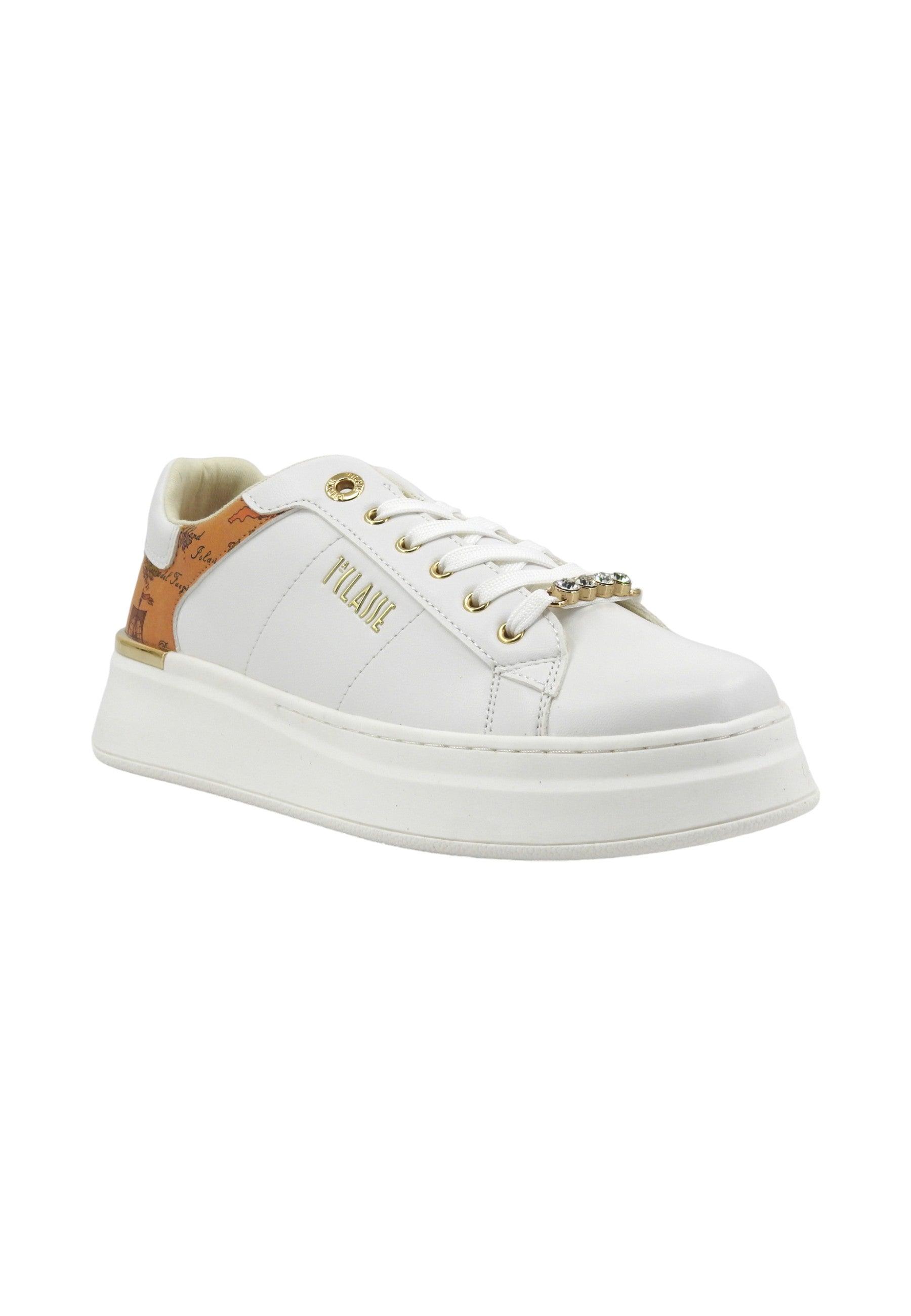 ALVIERO MARTINI 1° CLASSE Sneaker Donna Bianco Geo Beige N1821-0289 - Sandrini Calzature e Abbigliamento