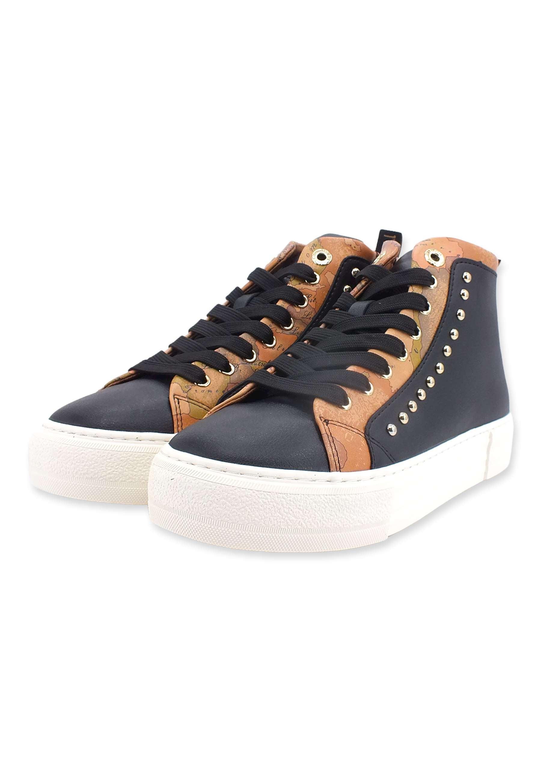 ALVIERO MARTINI 1° CLASSE Sneaker Donna Borchiette Black Geo Beige N1294-0193 - Sandrini Calzature e Abbigliamento