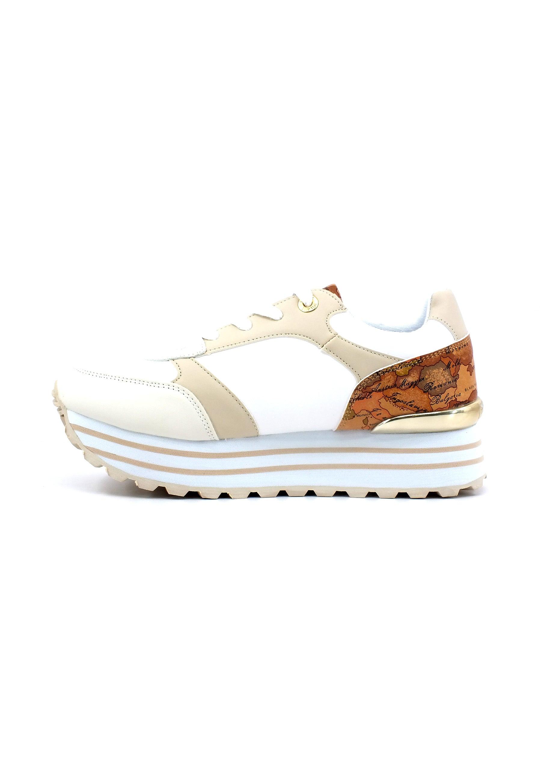 ALVIERO MARTINI 1° CLASSE Sneaker Donna Geo White Taupe Beige N1522-0208 - Sandrini Calzature e Abbigliamento