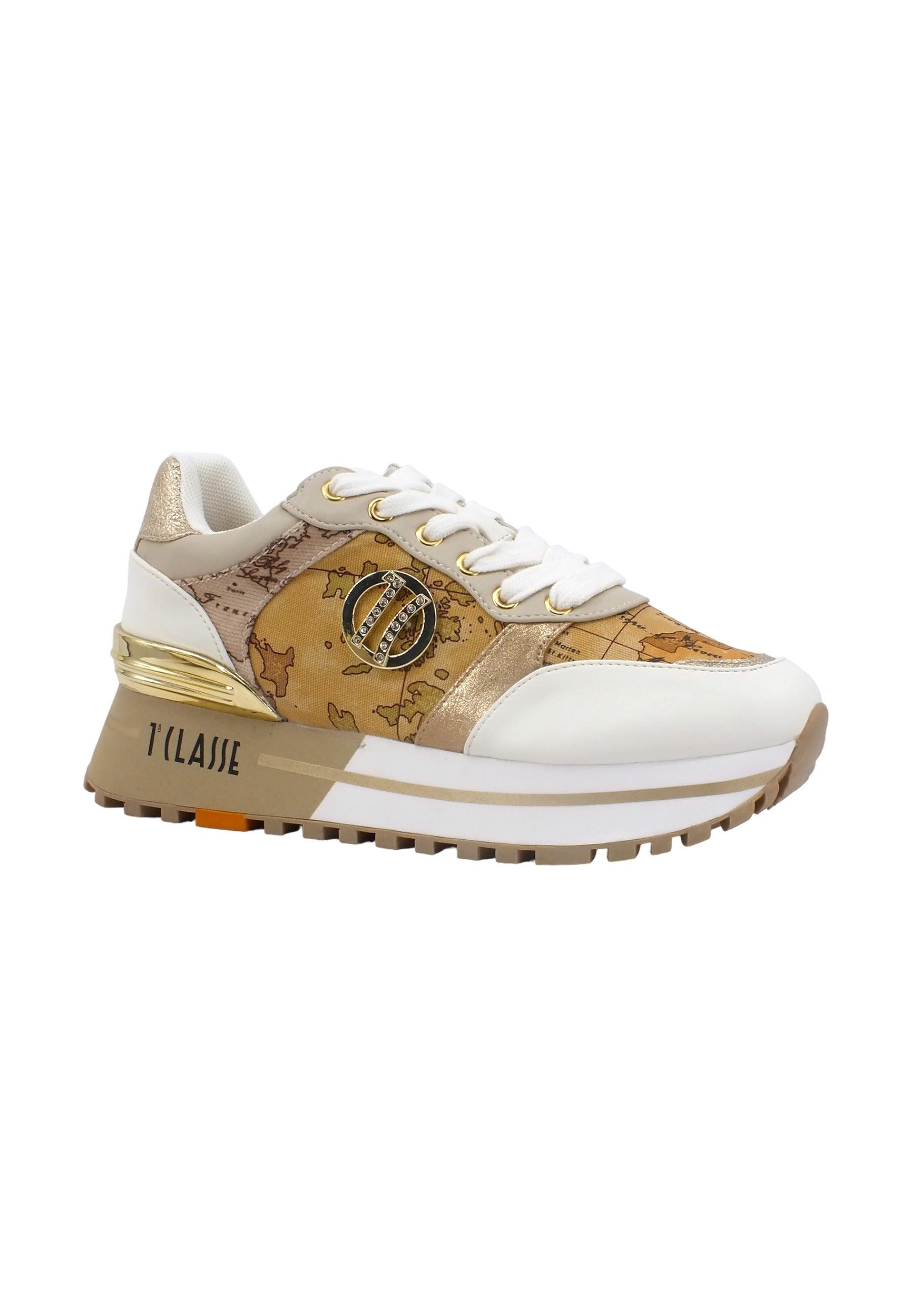ALVIERO MARTINI 1° CLASSE Sneaker Glitter Metal Platform Donna Natural Z0584-431B - Sandrini Calzature e Abbigliamento