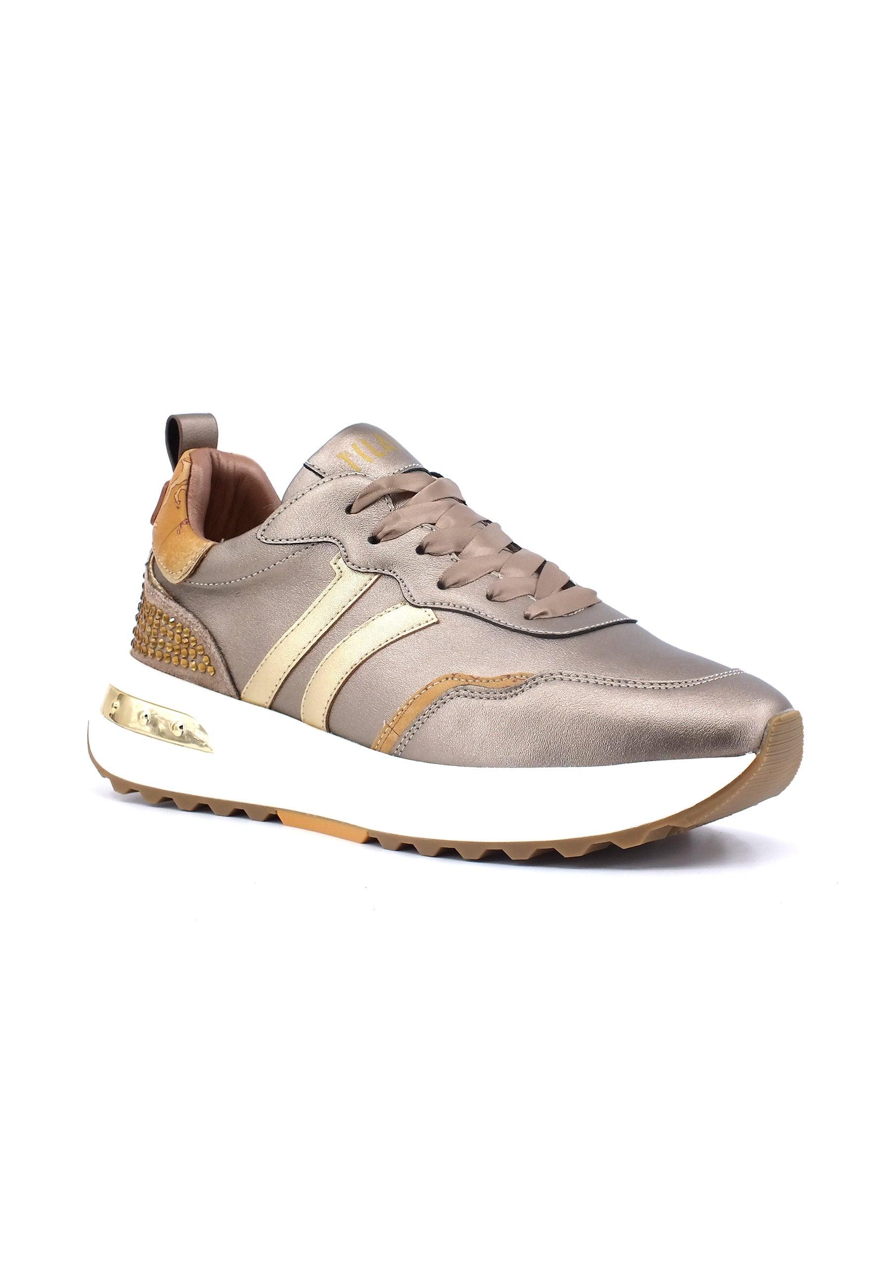 Scopri ALVIERO MARTINI 1° CLASSE Sneaker Strass Donna Bronze Z0605