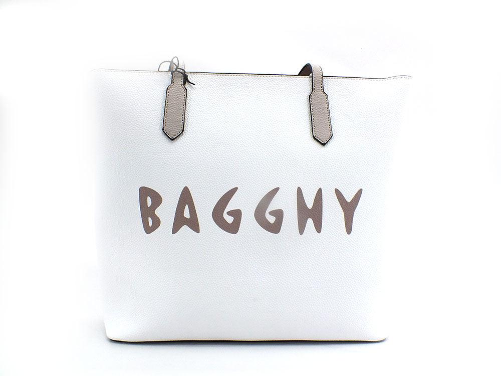BAGGHY Borsa Shoppping Logo Multicolor Bianco GQ7410 - Sandrini Calzature e Abbigliamento
