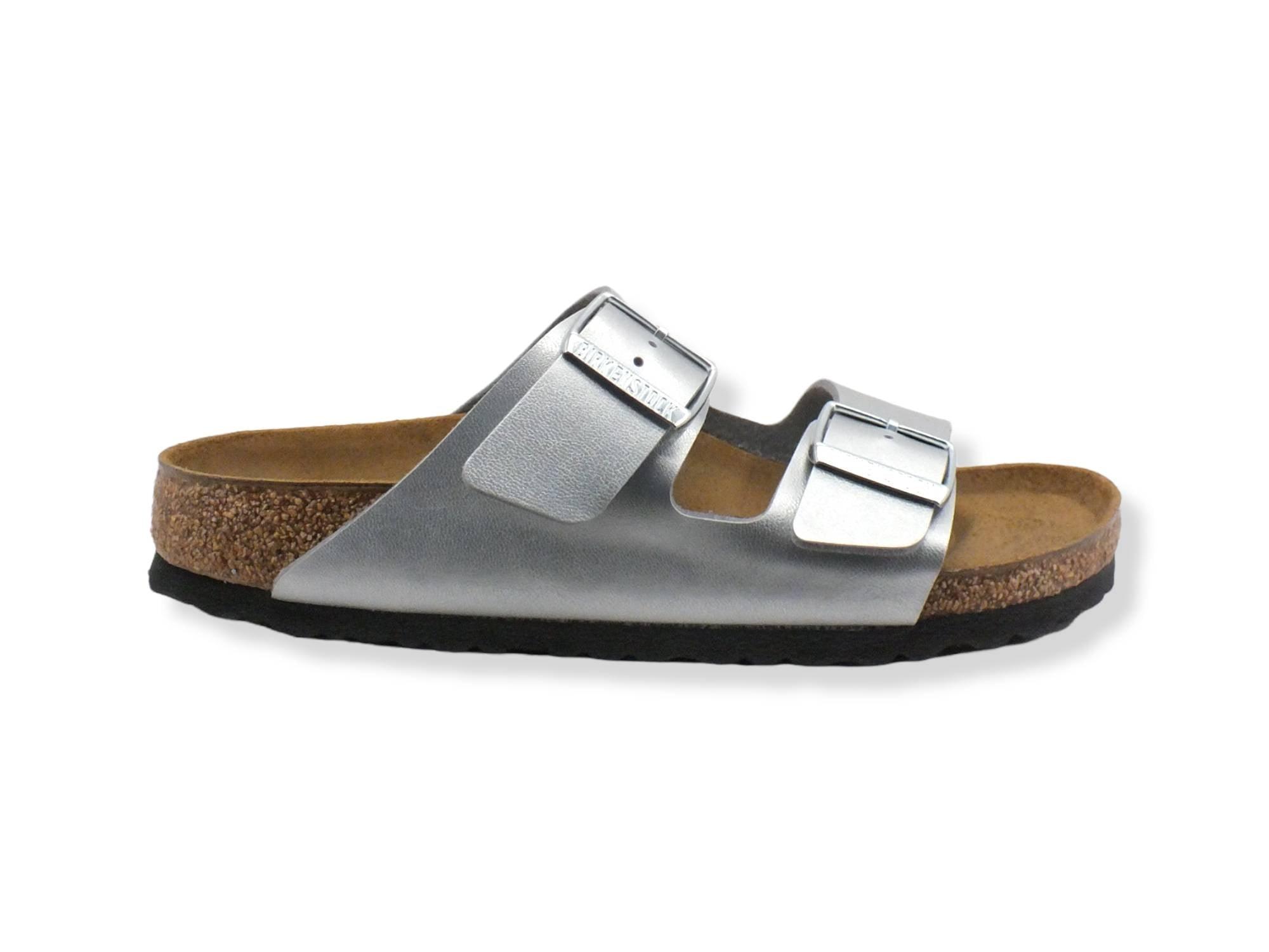 BIRKENSTOCK Arizona Ciabatta Due Fibbie Donna Silver 1012283 - Sandrini Calzature e Abbigliamento