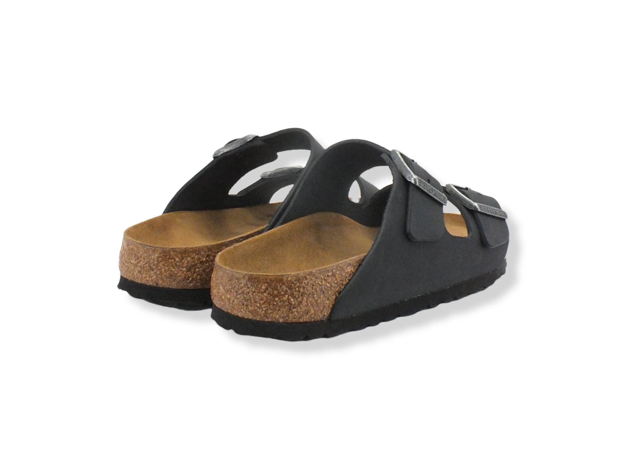 BIRKENSTOCK Arizona Ciabatta Due Fibbie Donna Silver Black 0552113 - Sandrini Calzature e Abbigliamento