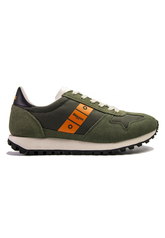 BLAUER Dawson 02 Sneaker Uomo Verde Military Orange F2DAWSON02 - Sandrini Calzature e Abbigliamento