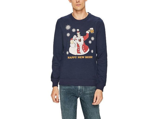 BLEND Felpa Natale Babbo Natale Beer Blu 20707101 - Sandrini Calzature e Abbigliamento