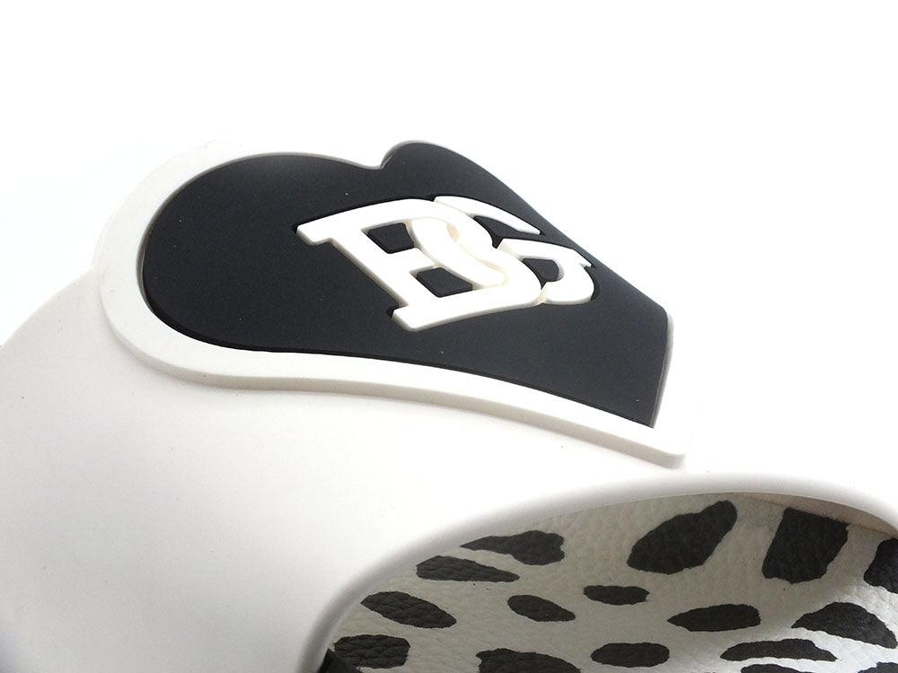 BLUGIRL Blumarine Chic 2 Ciabatta Slipper Printed White Black 6A2523EX139 - Sandrini Calzature e Abbigliamento