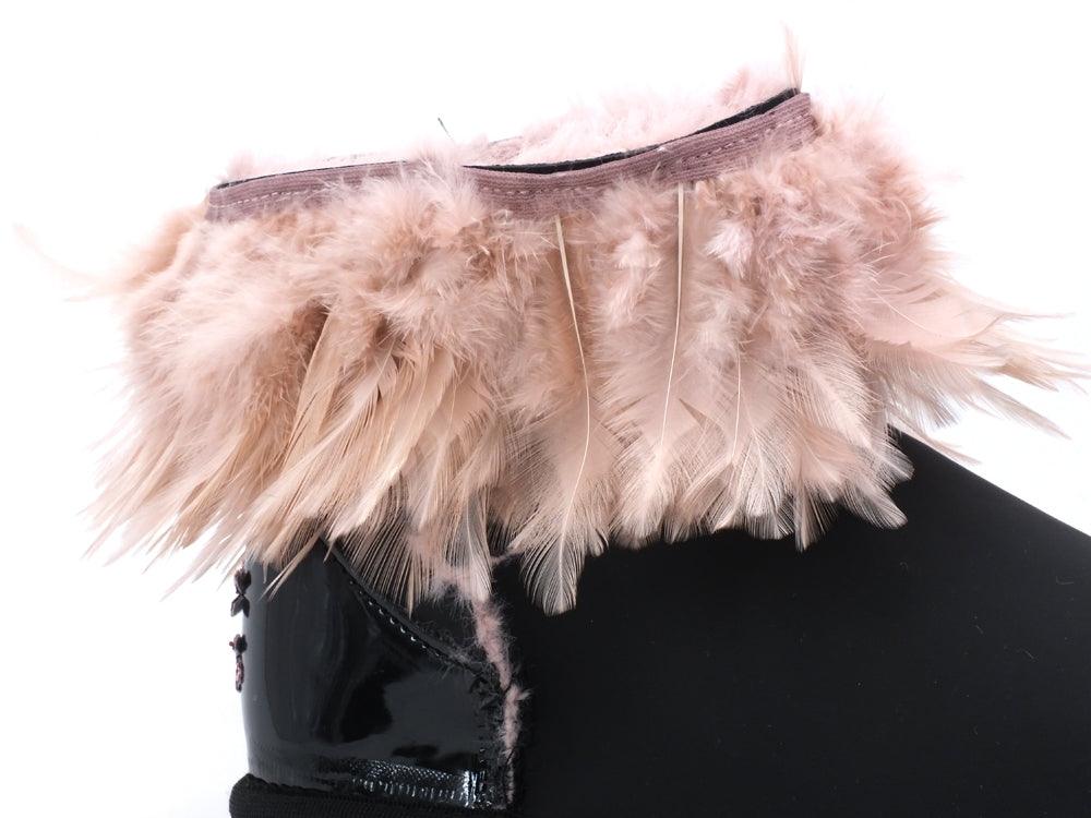 C1BERIAN Boot Montone Piume Nero Rosa A111 BIRD - Sandrini Calzature e Abbigliamento