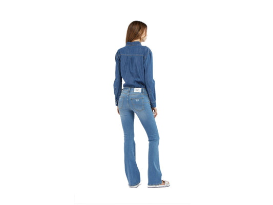 CAFENOIR Camicia Jeans Manica Lunga Blu Medio Chiaro JC0013 - Sandrini Calzature e Abbigliamento
