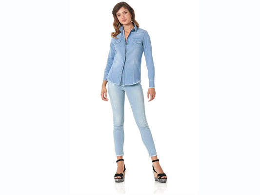 CAFENOIR Camicia Jeans Sfrangiata Bleach JJ6270 - Sandrini Calzature e Abbigliamento
