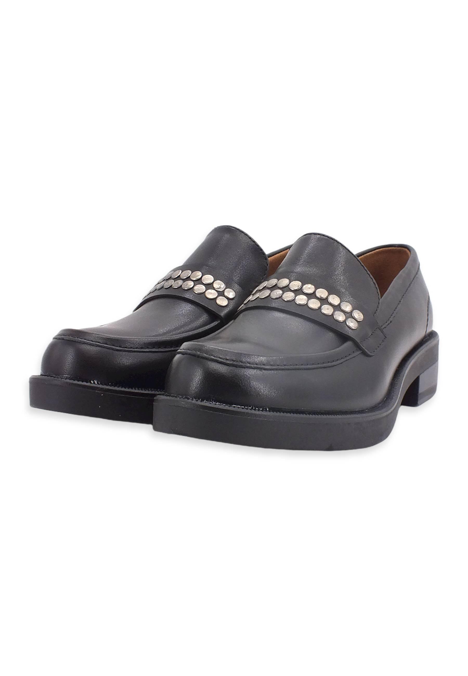CAFENOIR Mocassino Borchiette Donna Nero EA1702 - Sandrini Calzature e Abbigliamento