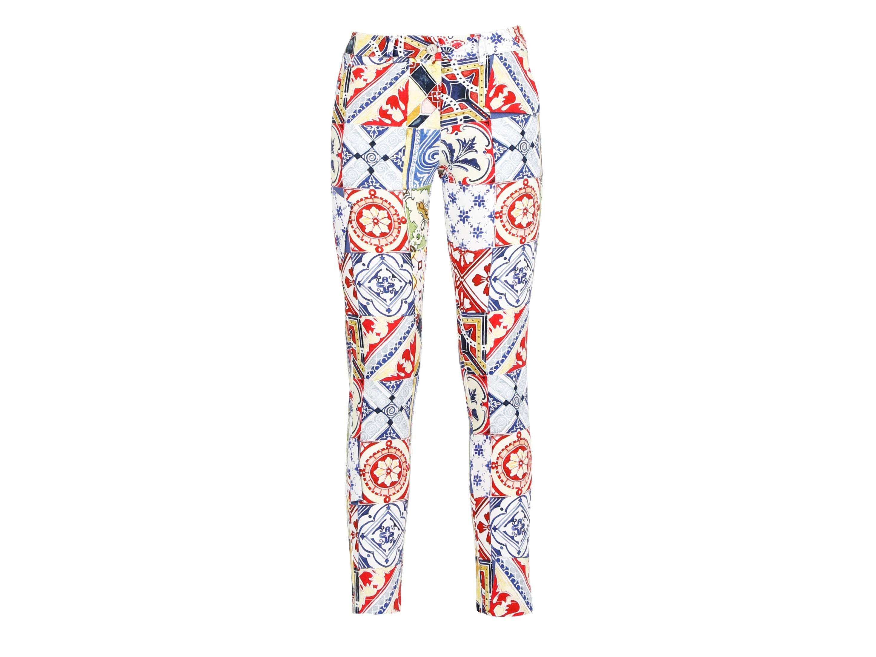 CAFENOIR Pantalone Sigaretta Fantasia Floreale Maiolica JP0032 - Sandrini Calzature e Abbigliamento