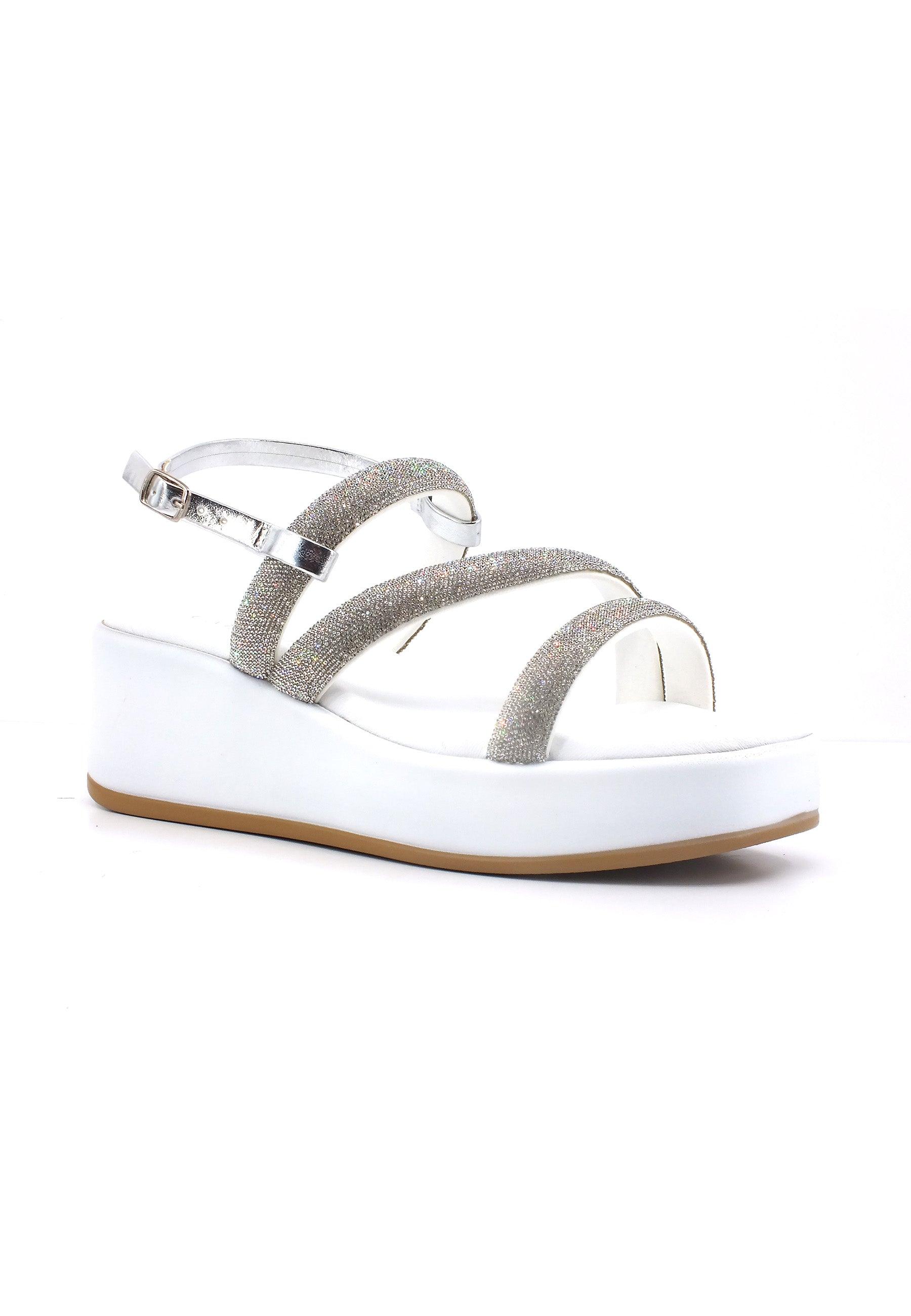 CAFENOIR Sandalo Zeppa Donna Argento Bianco HB9030 - Sandrini Calzature e Abbigliamento