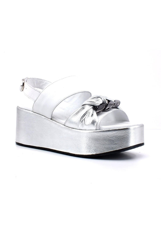 CAFENOIR Sandalo Zeppa Donna Multi Argento HN3005 - Sandrini Calzature e Abbigliamento